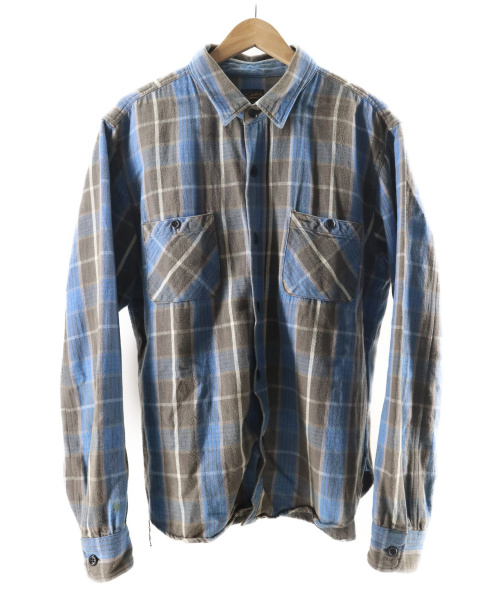 TENDERLOIN（テンダーロイン）TENDERLOIN (テンダーロイン) ヘビーフランネルシャツ ブルー サイズ:Mの古着・服飾アイテム