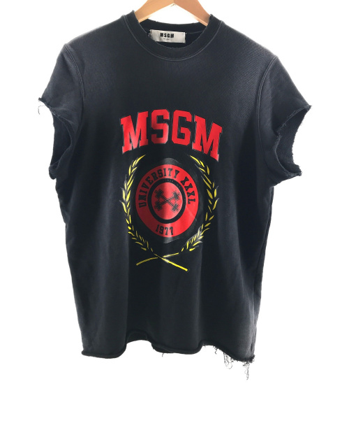 MSGM（エムエスジーエム）MSGM (エムエスジーエム) カットオフスウェット ブラック サイズ:Sの古着・服飾アイテム
