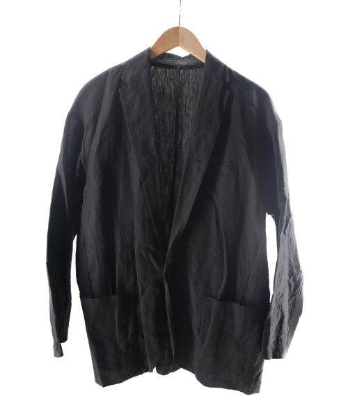 kemit（ケミット）kemit (ケミット) リネンジャケット ブラック サイズ:44の古着・服飾アイテム