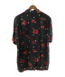 Aloha Blossom (アロハブロッサム) キスッドット柄アロハシャツ ブラック サイズ:42 KISS：8800円