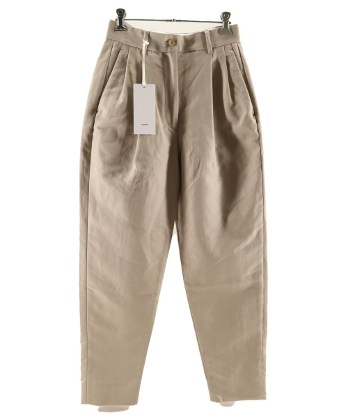 Graphpaper（グラフペーパー）Graphpaper (グラフペーパー) Double Plain Weave Tuck Pants ベージュ サイズ:00の古着・服飾アイテム