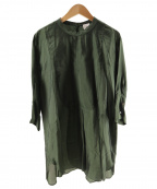 6(ROKU) BEAUTY&YOUTHロク ビューティーアンドユース）の古着「CUPRA DRESS SHIRT」｜グリーン