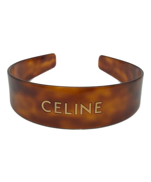 CELINE（セリーヌ）CELINE (セリーヌ) アセテートロゴカチューシャ ブラウンの古着・服飾アイテム