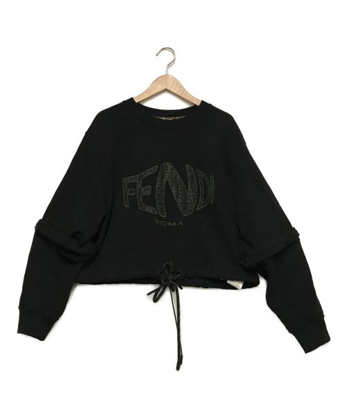 FENDI（フェンディ）FENDI (フェンディ) クロップドスウェット ブラック サイズ:XSの古着・服飾アイテム