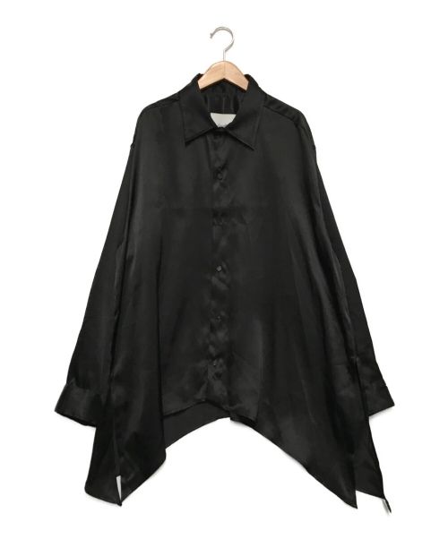 goodfight（グッドファイト）goodfight (グッドファイト) ラウンドカットサテンシャツ ブラック サイズ:XLの古着・服飾アイテム