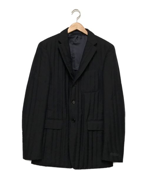 PRADA（プラダ）PRADA (プラダ) ウールモヘア中綿テーラードジャケット ブラック サイズ:48Rの古着・服飾アイテム
