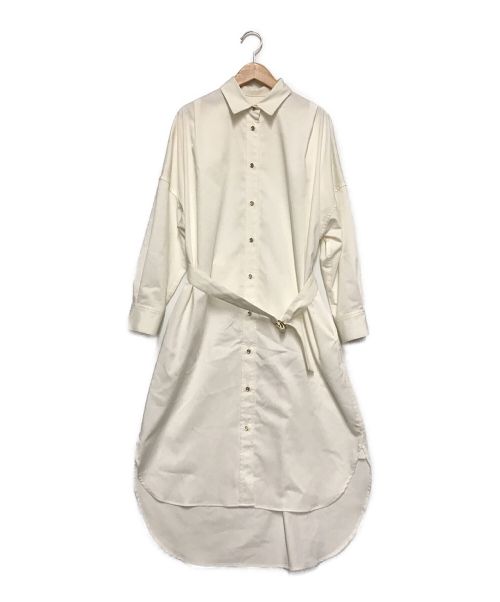 Loungedress（ラウンジドレス）Loungedress (ラウンジドレス) サテンBIGシャツワンピース ホワイト サイズ:Fの古着・服飾アイテム