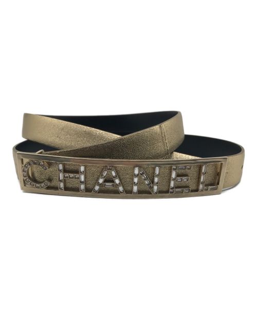 CHANEL（シャネル）CHANEL (シャネル) ロゴバックルベルト ゴールド サイズ:実寸サイズ参考の古着・服飾アイテム