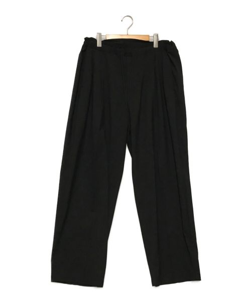 mb（エムビー）mb (エムビー) ハイウエストタックパンツ ブラック サイズ:Lの古着・服飾アイテム