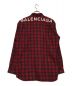BALENCIAGA (バレンシアガ) バックプリントチェックシャツ レッド サイズ:39：39800円