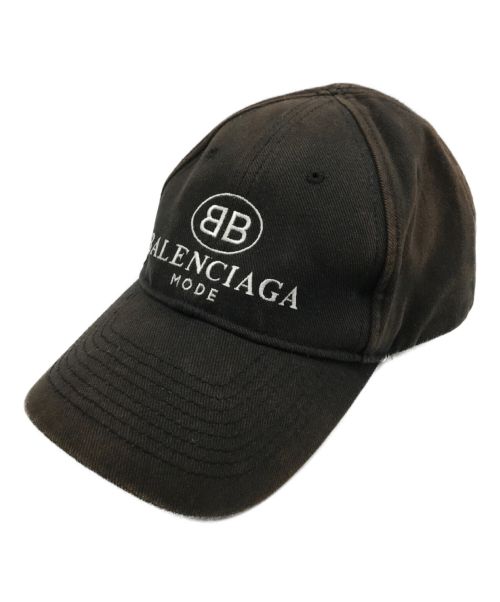 BALENCIAGA（バレンシアガ）BALENCIAGA (バレンシアガ) ヴィンテージ加工BBロゴキャップ ブラックの古着・服飾アイテム