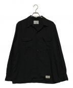 WACKO MARIA（）の古着「バック刺繍オープンカラーシャツ」｜ブラック