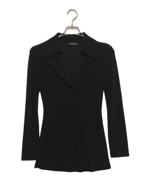 GUCCI（グッチ）GUCCI (グッチ) スキッパーニットシャツ ブラック サイズ:なしの古着・服飾アイテム