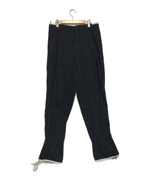 LOEWE（ロエベ）LOEWE (ロエベ) ストライプフィッシャーマンパンツ ブラック×ブルー サイズ:Sの古着・服飾アイテム
