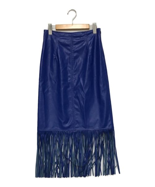 MAISON SPECIAL（メゾンスペシャル）MAISON SPECIAL (メゾンスペシャル) ヴィーガンレザーフリンジタイトスカート ブルー サイズ:38の古着・服飾アイテム