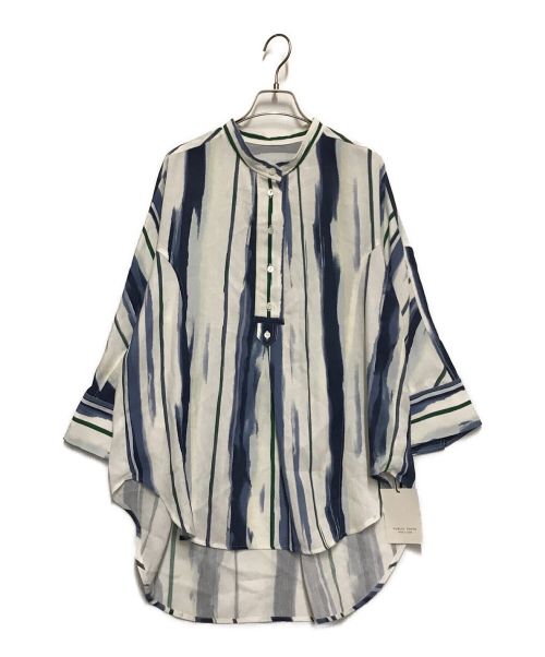 PUBLIC TOKYO（パブリックトウキョウ）PUBLIC TOKYO (パブリックトウキョウ) ドローイングストライプシャツ スカイブルー サイズ:FREEの古着・服飾アイテム