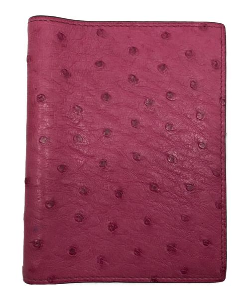 HERMES（エルメス）HERMES (エルメス) オーストリッチ手帳カバー ピンクの古着・服飾アイテム