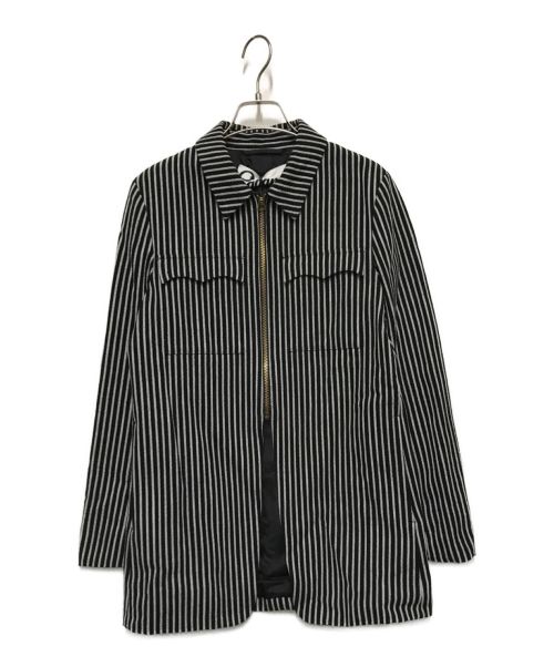 CABANA（カバナ）CABANA (カバナ) ストライプZIPシャツジャケット ブラック サイズ:38の古着・服飾アイテム