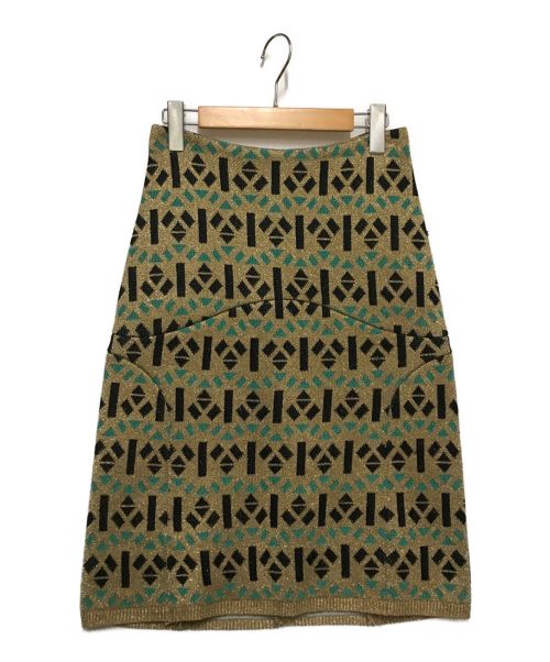 MARNI（マルニ）MARNI (マルニ) 総柄ニットスカート ベージュ サイズ:38の古着・服飾アイテム