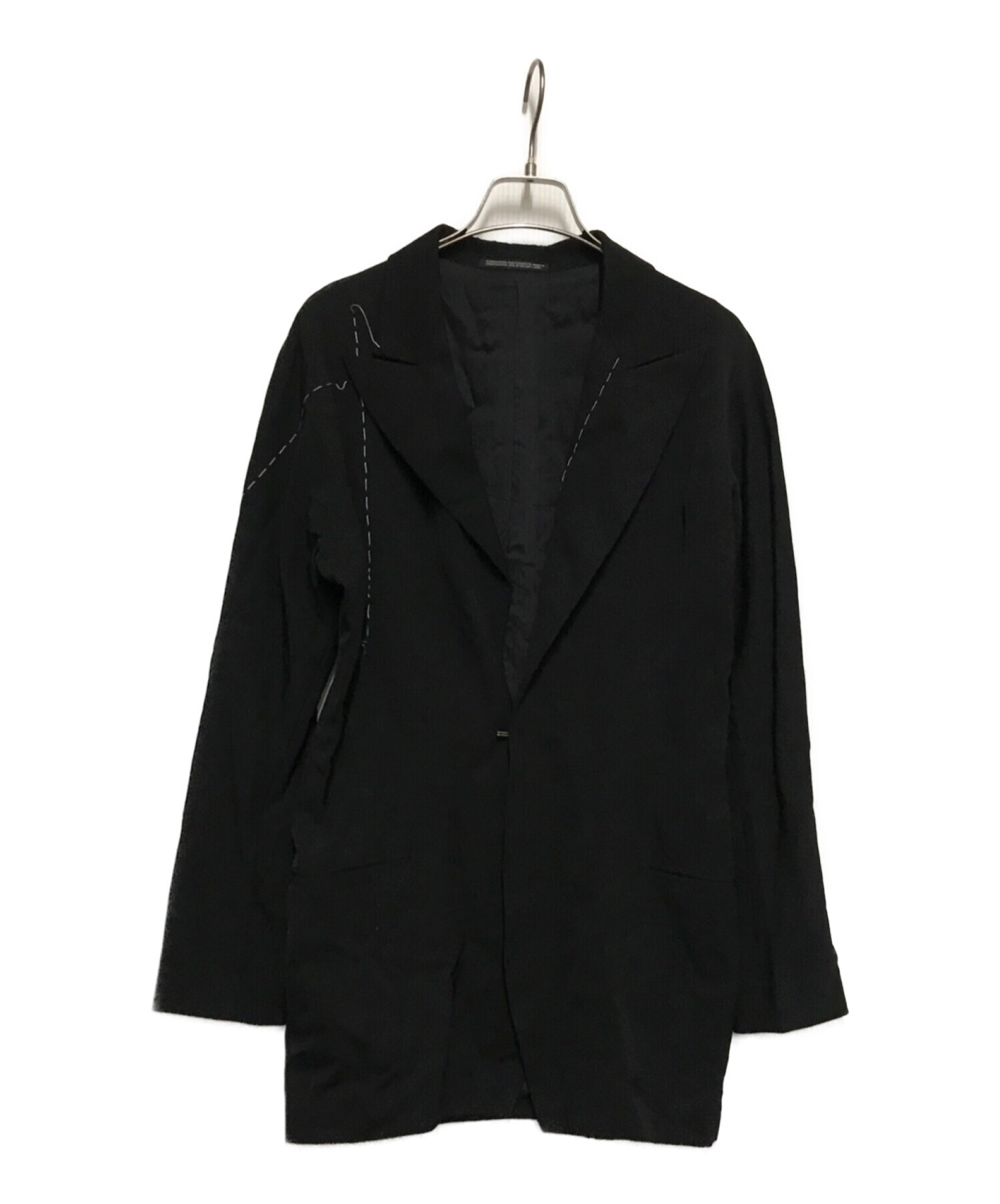 YOHJI YAMAMOTO (ヨウジヤマモト) ステッチドウールジャケット ブラック サイズ:1