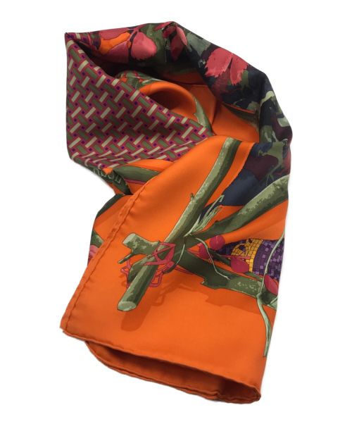 HERMES（エルメス）HERMES (エルメス) カレ90シルクスカーフ オレンジの古着・服飾アイテム