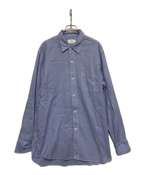 HERILL（ヘリル）HERILL (ヘリル) コットンカシミヤレギュラーカラーシャツ ブルー サイズ:3の古着・服飾アイテム