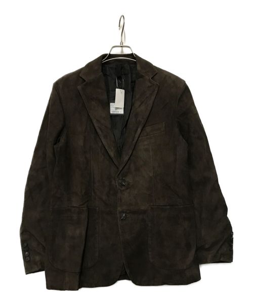 TAGLIATORE（タリアトーレ）TAGLIATORE (タリアトーレ) ラムスエード2Bテーラードジャケット ブラウン サイズ:48の古着・服飾アイテム