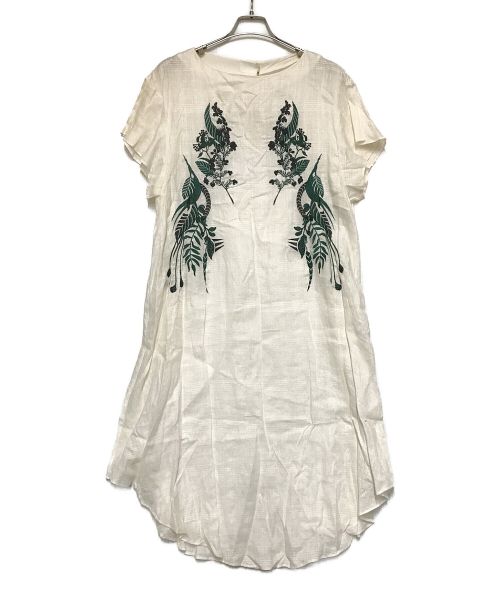 mame（マメ）mame (マメ) ヘンプリネンロングワンピース ホワイト サイズ:1の古着・服飾アイテム