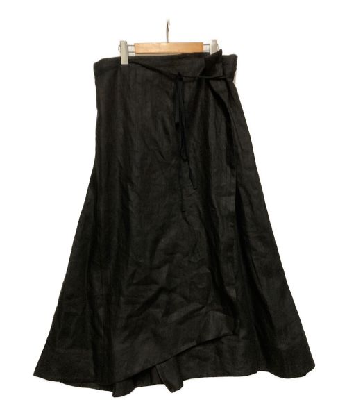 CHAOS（カオス）CHAOS (カオス) リネンヘリンボンラップスカート ブラック サイズ:FREEの古着・服飾アイテム