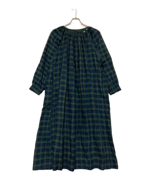 45R（フォーティーファイブアール）45R (フォーティーファイブアール) インドカディミニタータンのチロルドレス グリーン×ネイビー サイズ:freeの古着・服飾アイテム