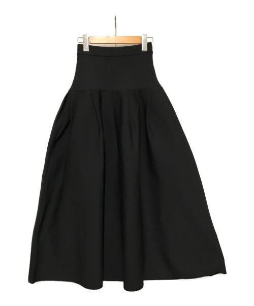 UN3D.（アンスリード）UN3D. (アンスリード) タックニットスカート ブラック サイズ:36の古着・服飾アイテム