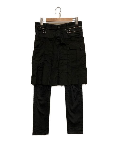 UNDERCOVER（アンダーカバー）UNDERCOVER (アンダーカバー) プリーツSKT付スリムPT ブラック サイズ:3の古着・服飾アイテム