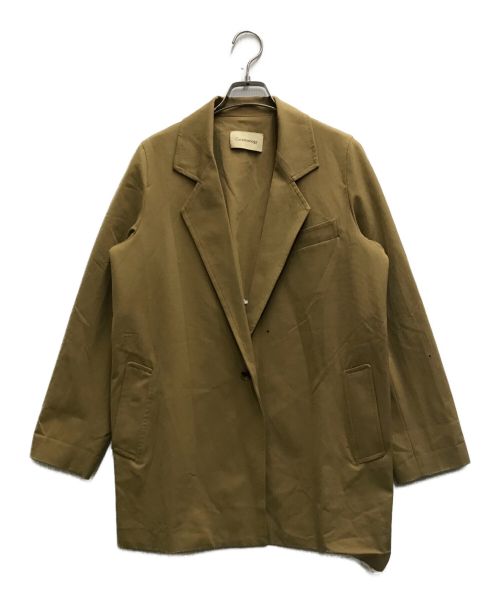 Curensology（カレンソロジー）Curensology (カレンソロジー) リネン混テーラードジャケット ブラウン サイズ:FREEの古着・服飾アイテム