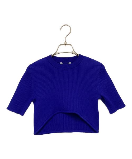 UN3D.（アンスリード）UN3D. (アンスリード) ハーフスリーブニットトップ ブルー サイズ:３６ 未使用品の古着・服飾アイテム