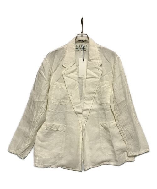 MISEI（ミセイ）MISEI (ミセイ) リネンボタンレスジャケット ホワイト サイズ:FREEの古着・服飾アイテム