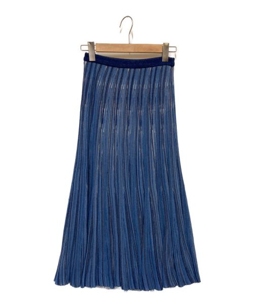 Mame Kurogouchi（マメクロゴウチ）Mame Kurogouchi (マメクロゴウチ) Ribbed Knit Flare Skirt ブルー サイズ:１の古着・服飾アイテム