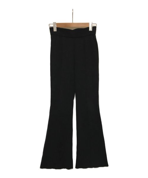 Mame Kurogouchi（マメクロゴウチ）Mame Kurogouchi (マメクロゴウチ) Milano Ribbed Flared Trousers ブラック サイズ:2の古着・服飾アイテム