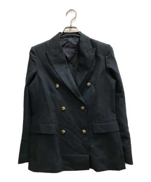 ANAYI（アナイ）ANAYI (アナイ) リネンブレンドダブルジャケット ネイビー サイズ:38の古着・服飾アイテム