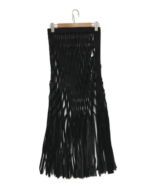 sacai（サカイ）sacai (サカイ) Wool Melton Fringed Skirt ブラック サイズ:1の古着・服飾アイテム