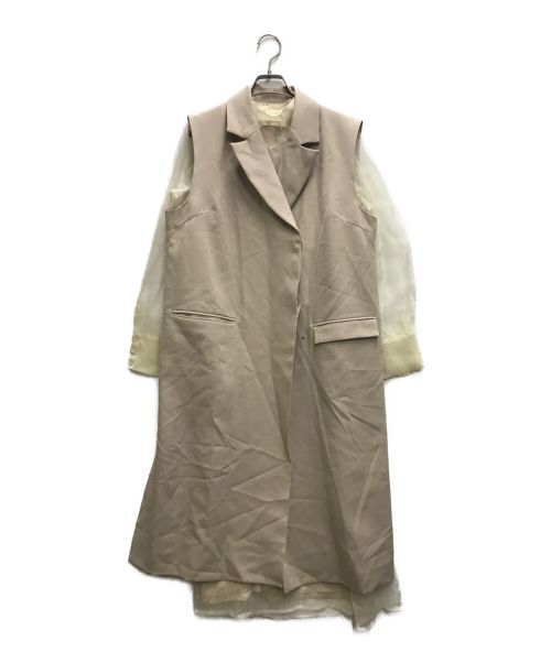 Ameri（アメリ）Ameri (アメリ) LONG VEST SET SHEER DRESS ベージュ サイズ:Sの古着・服飾アイテム
