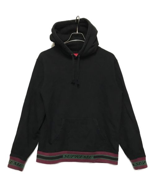 SUPREME（シュプリーム）SUPREME (シュプリーム) Striped Rib Hooded Sweatshirt ブラック サイズ:Sの古着・服飾アイテム