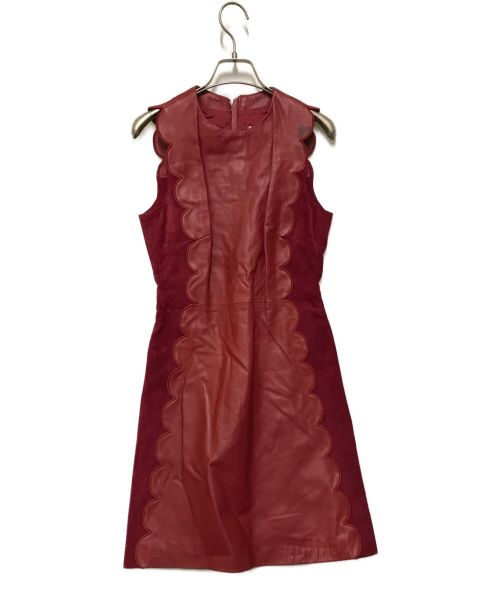 RED VALENTINO（レッドヴァレンティノ）RED VALENTINO (レッドヴァレンティノ) ノースリーブワンピース レッド サイズ:40の古着・服飾アイテム