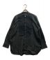 LOEFF（ロエフ）の古着「コットンピンタックバンドカラーシャツ」｜ブラック
