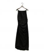 Mame Kurogouchiマメクロゴウチ）の古着「Floral Pattern Silk Rayon Jacquard Camisole Dress」｜ブラック