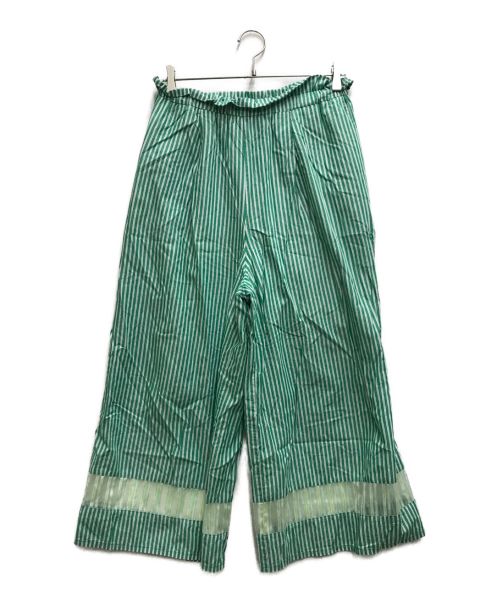 MUVEIL（ミュベール）MUVEIL (ミュベール) レース切替パンツ グリーン サイズ:36の古着・服飾アイテム