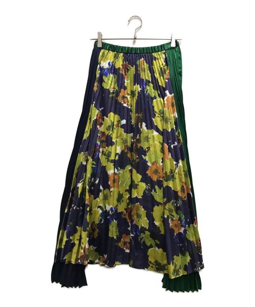 UN3D.（アンスリード）UN3D. (アンスリード) アートフラワースカート グリーン サイズ:36の古着・服飾アイテム