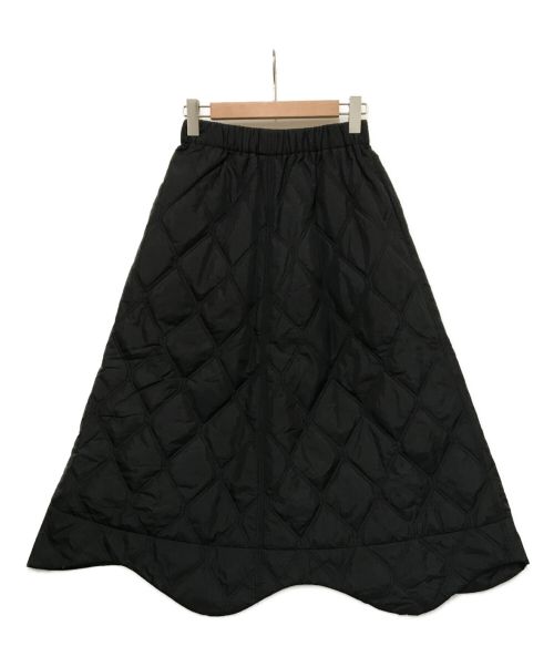 GANNI（ガニー）GANNI (ガニー) Ripstop Quilt Wavy Hem Skirt ブラック サイズ:36の古着・服飾アイテム
