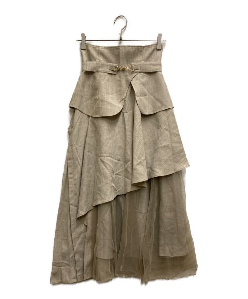 Snidel（スナイデル）Snidel (スナイデル) ビットプリーツスイッチングスカート ブラウンの古着・服飾アイテム