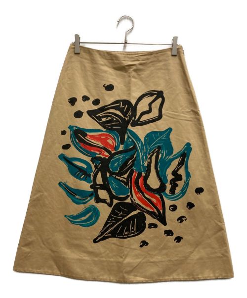 MARNI（マルニ）MARNI (マルニ) プリントスカート ブラウン サイズ:40の古着・服飾アイテム