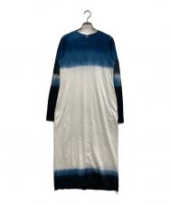 Mame Kurogouchi (マメクロゴウチ) Shibori Tie-Dyed Cotton Jersey Dress ホワイト×ブルー サイズ:1